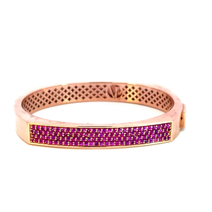 Pink Sapphire Rose Bangle - Vincent Peach Fine Jewelry