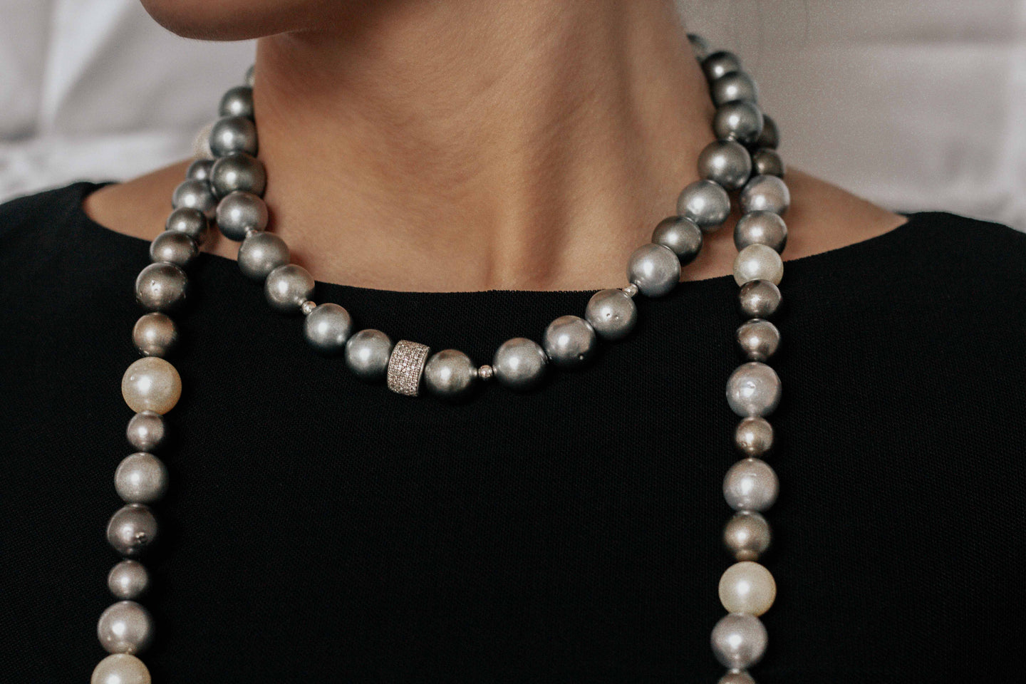 Tahitian Pearl Necklace | Diamond Link