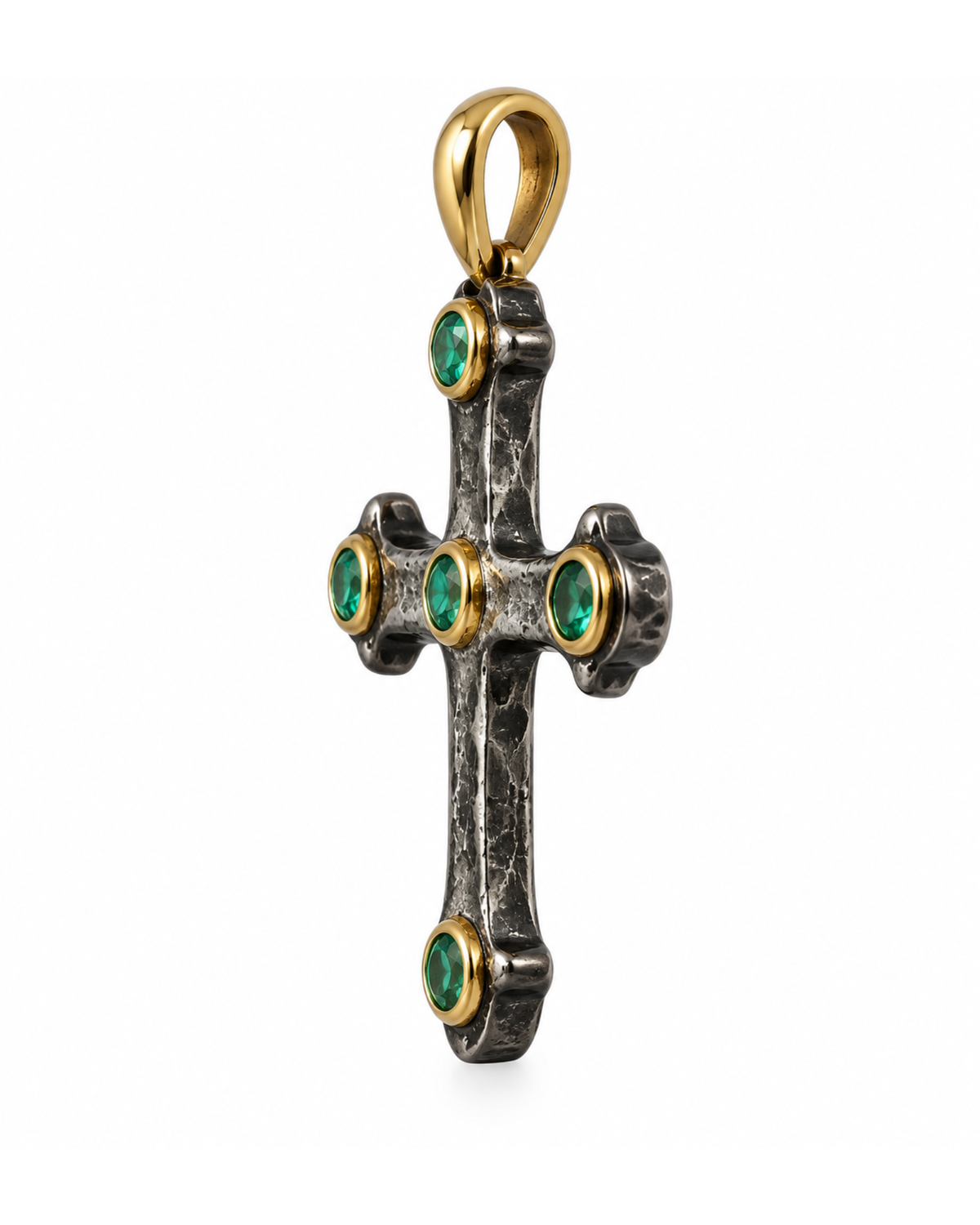 Cathedral Emerald Cross Pendant by Vincent Peach, view 3