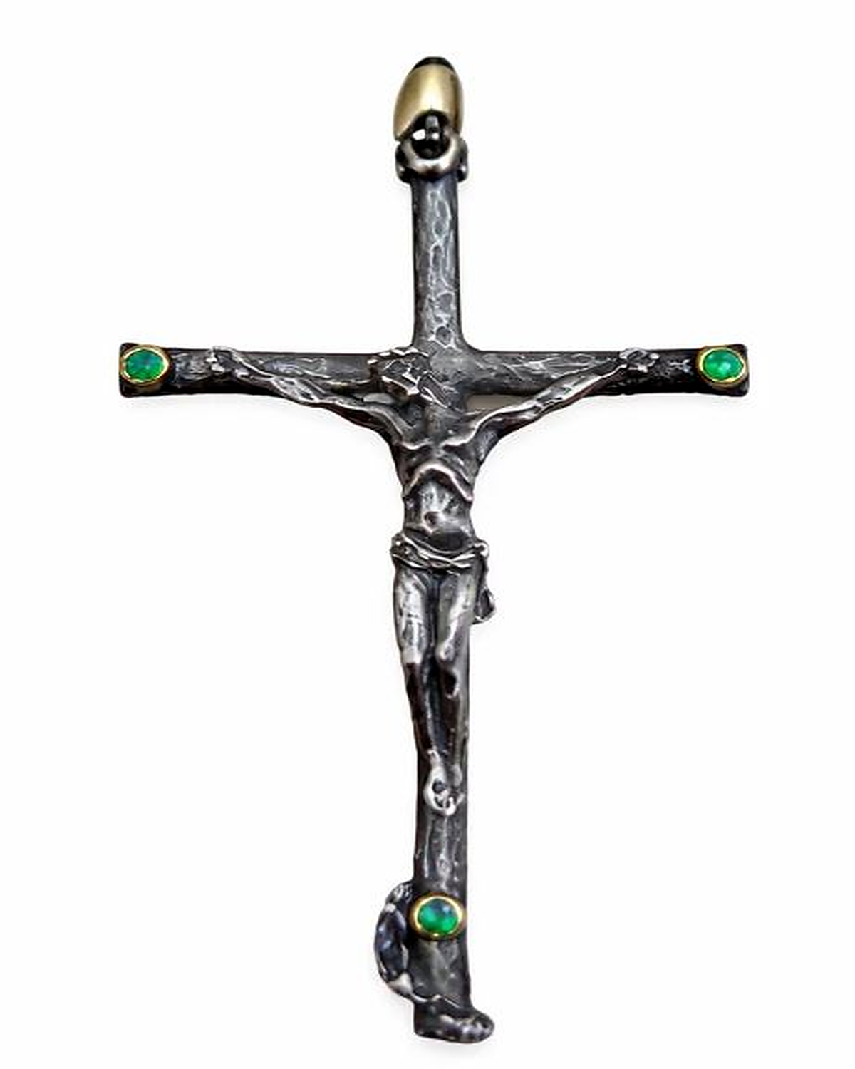 Emerald Crucifix Pendant by Vincent Peach