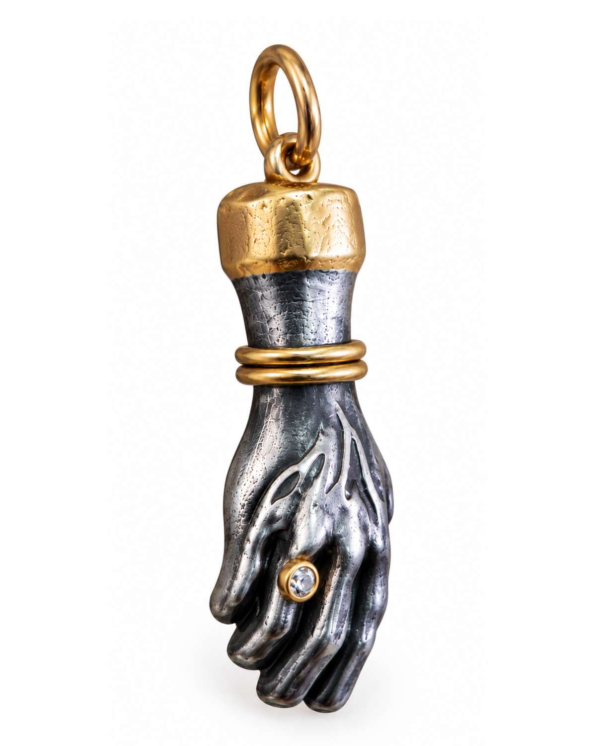 Figa Charm Diamond Pendant by Vincent Peach, view 2