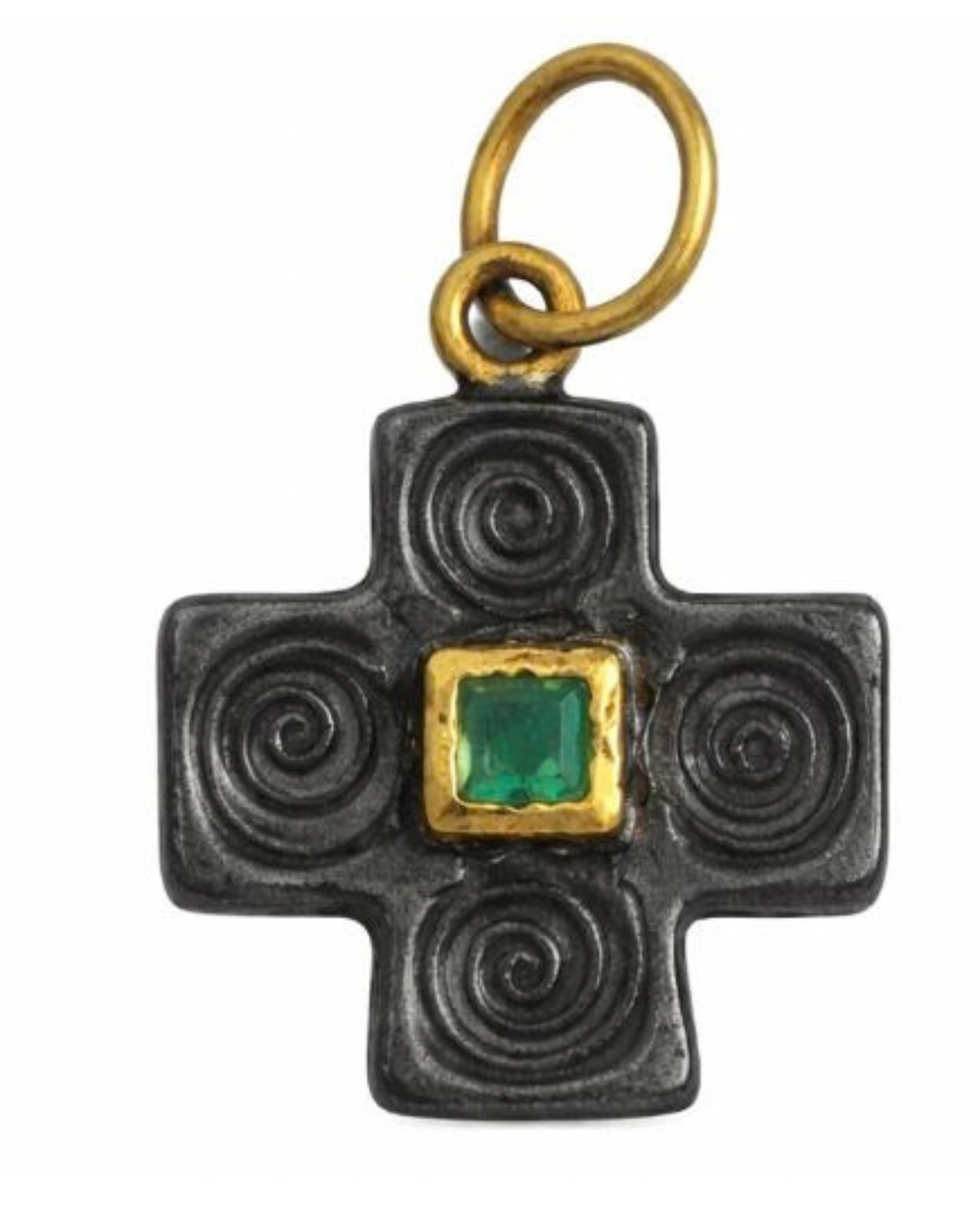 Talisman Emerald Cross Pendant by Vincent Peach