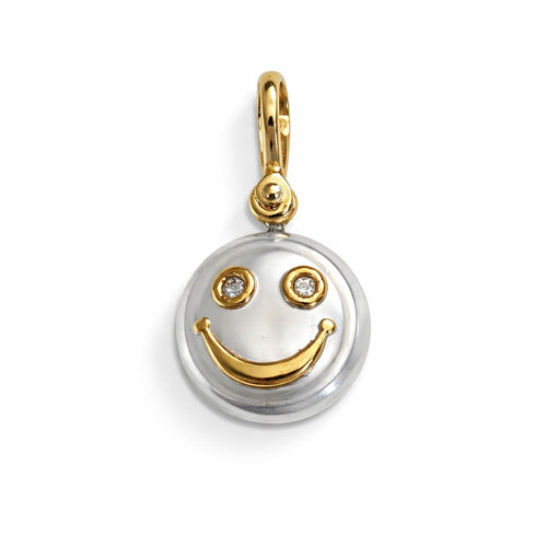 Gold Smily Face Pendent - Vincent Peach Fine Jewelry