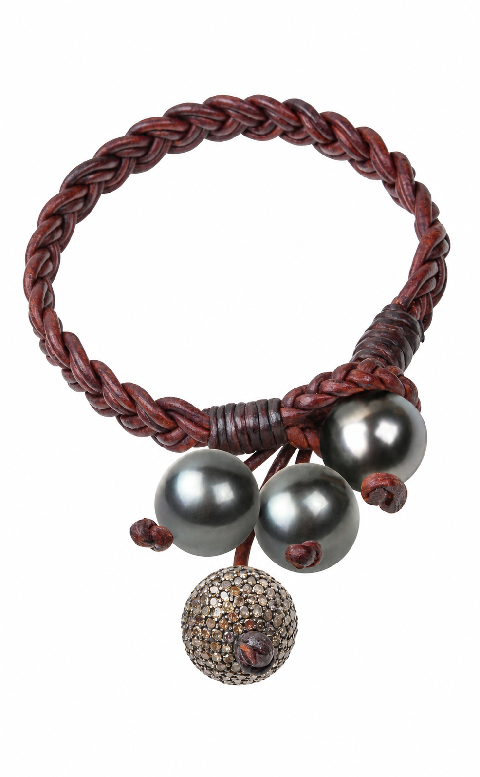 Tahitian Pearl Pavé Boho Tassel Bracelet by Vincent Peach