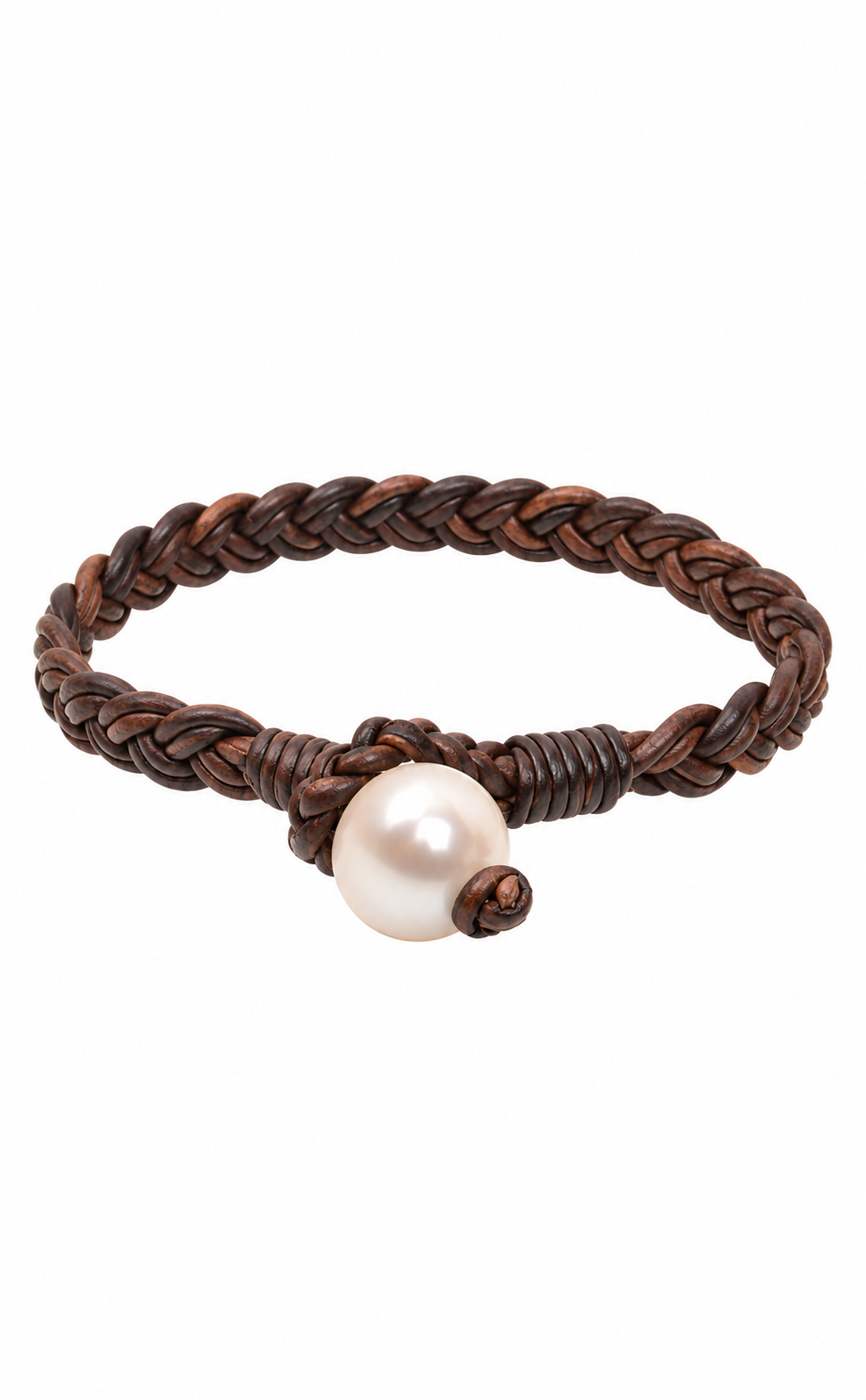 Freshwater Pearl Flat Braid Bracelet by Vincent Peach