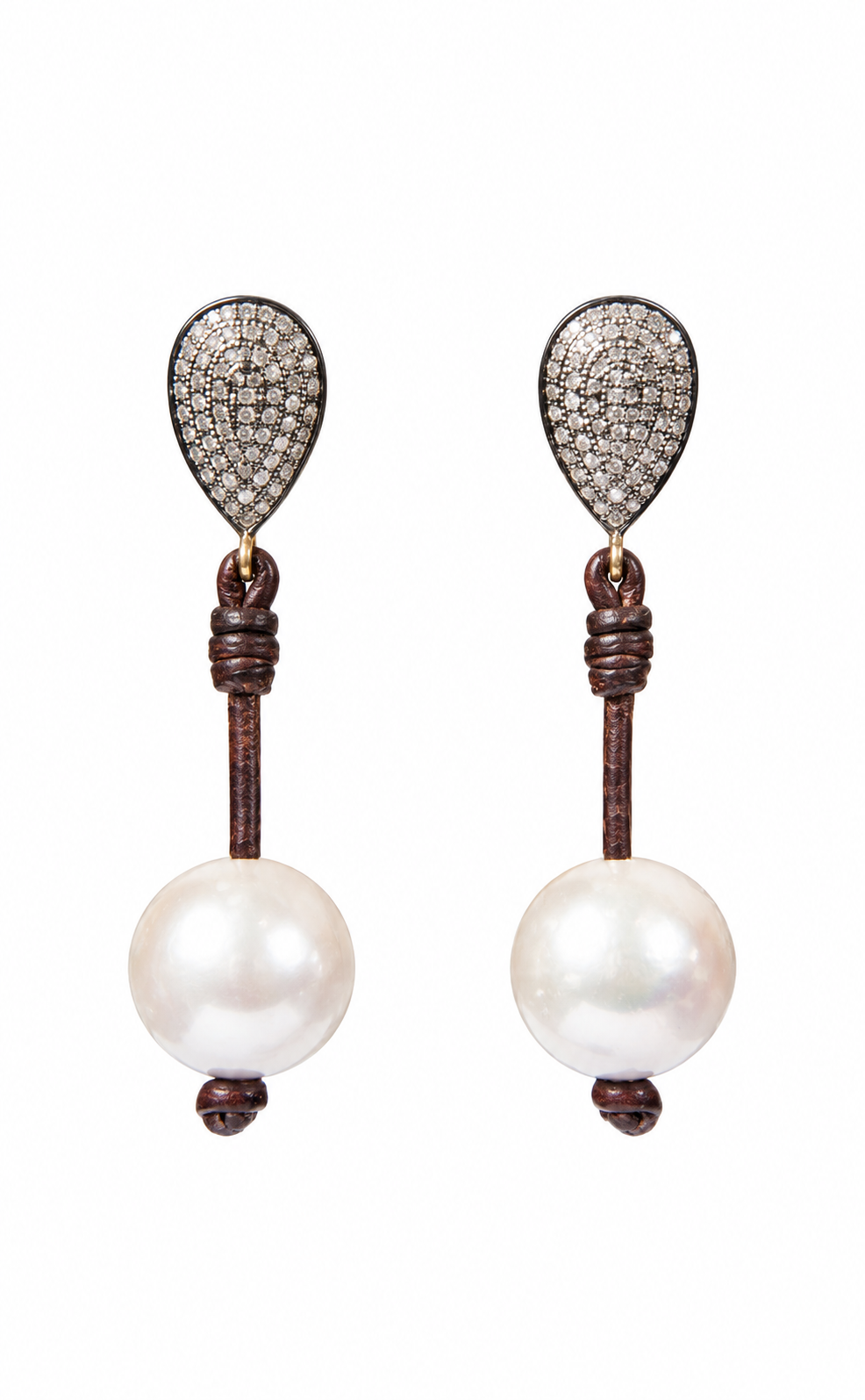 Demure Pearl Teardrop Earrings by Vincent Peach, view 2