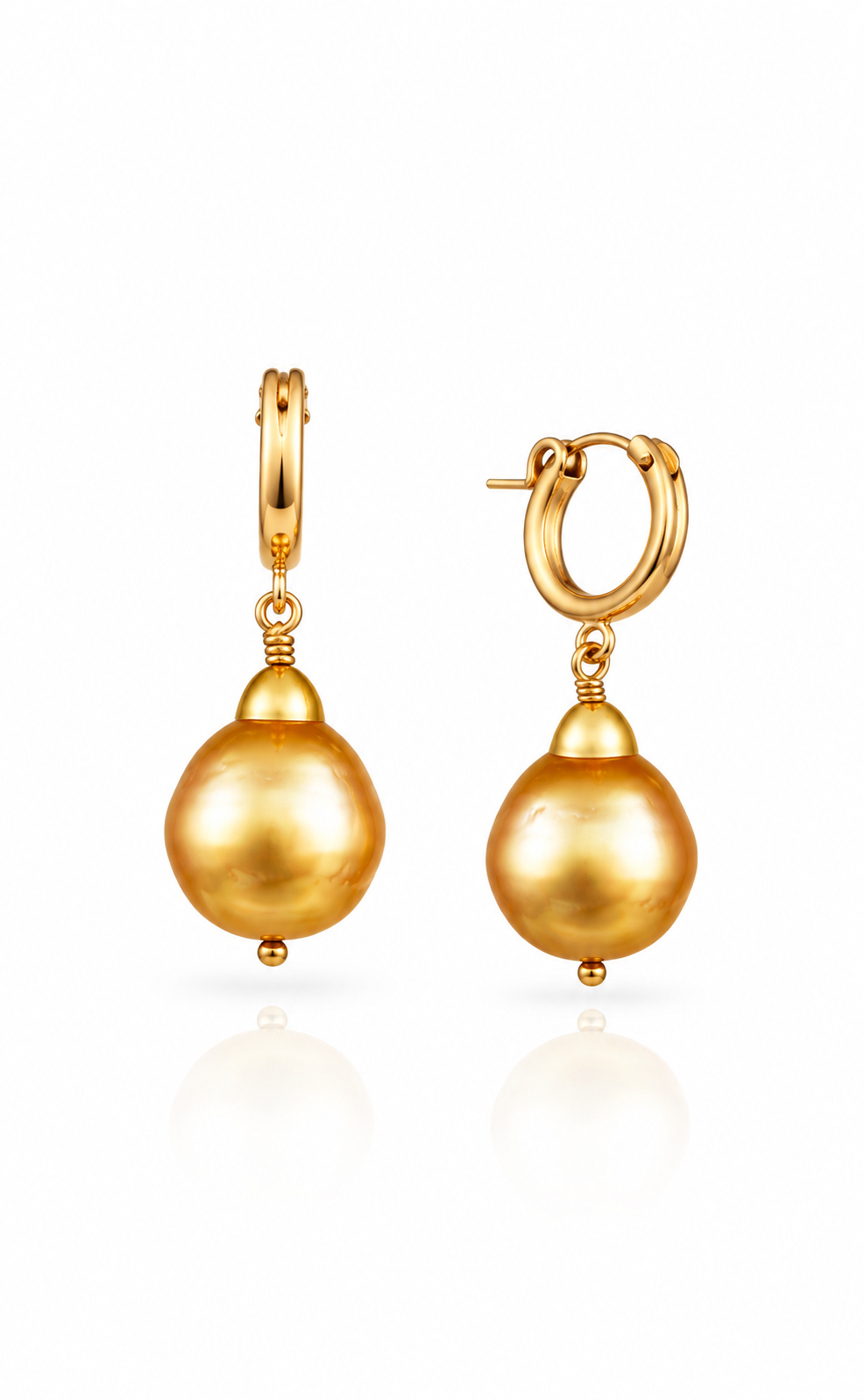 Petite Tahitian Pearl Biltmore Hoops by Vincent Peach, view 2