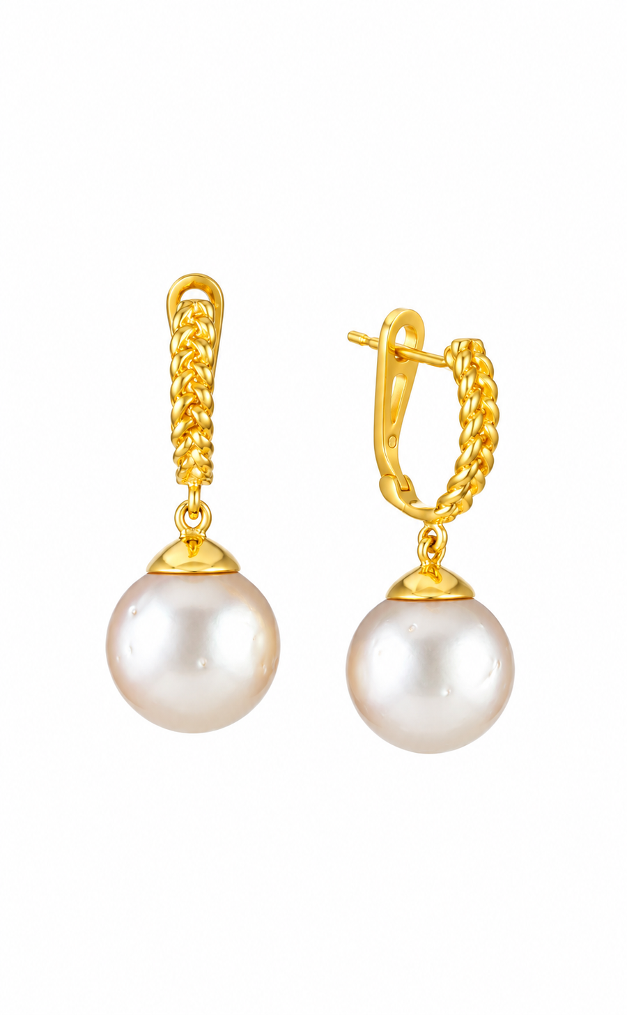Tahitian Gold Drop Earrings, second view