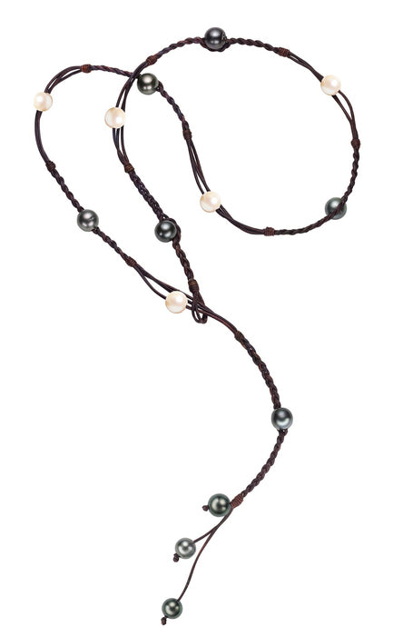 Mixed Pearl Bohemian Lariat by Vincent Peach