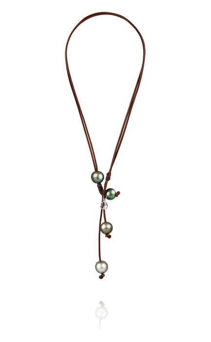 Four Tahitian Pearls in a Pod Necklace by Vincent Peach