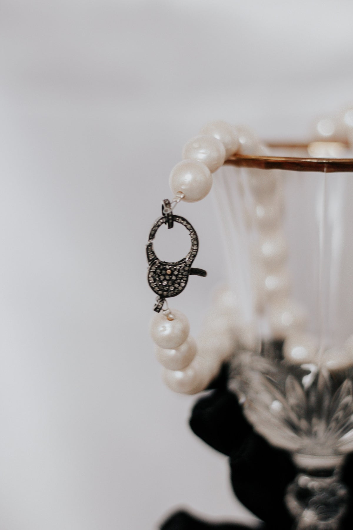 Freshwater Pearl Necklace, Diamond Clasp by Vincent Peach, view 4