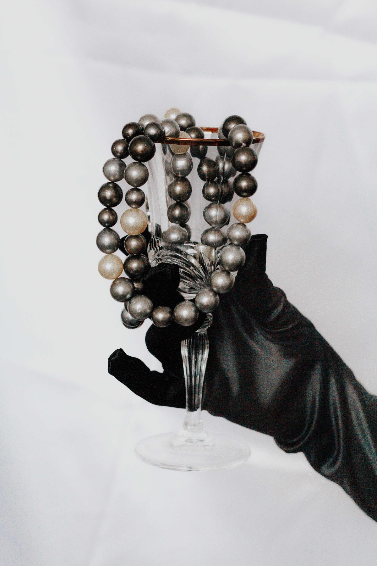 Long Knotted Tahitian Pearl Necklace by Vincent Peach, view 2