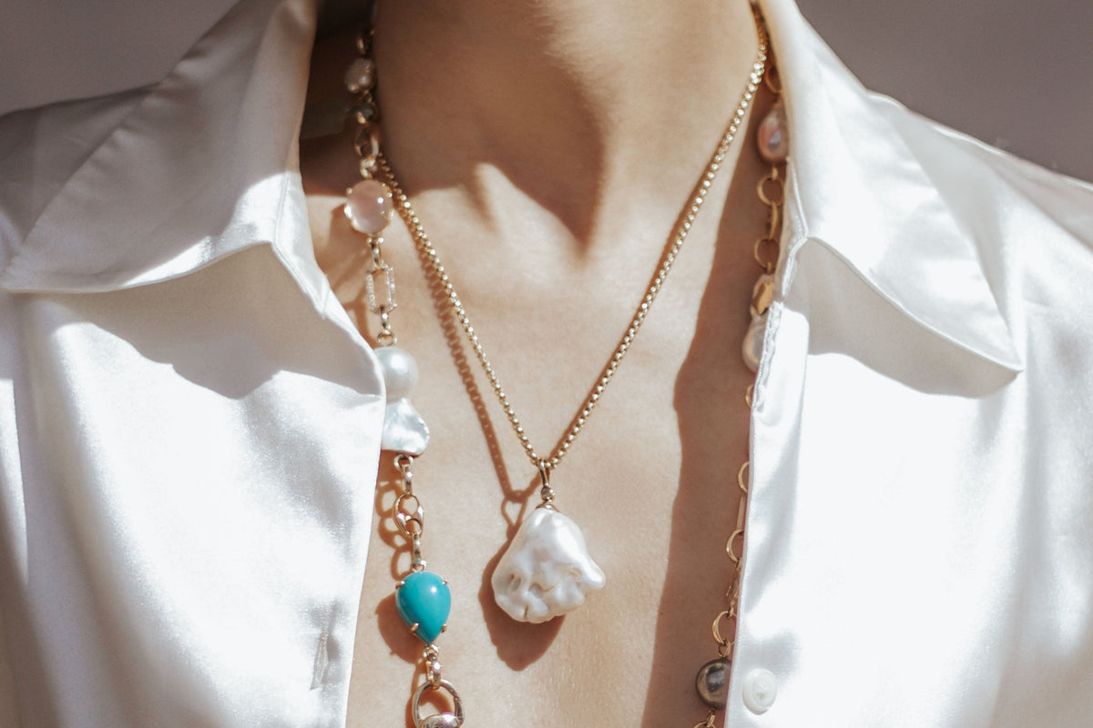Ocean Treasure Pearl Necklace by Vincent Peach, view 3