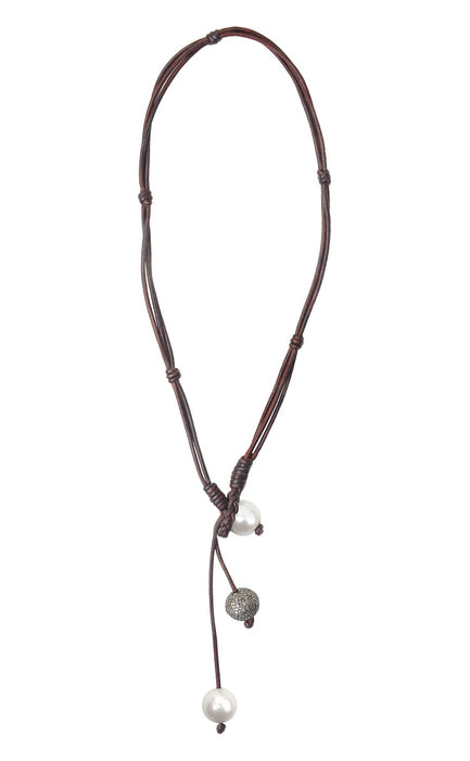 Freshwater Pearl Pavé in a Pod Necklace by Vincent Peach
