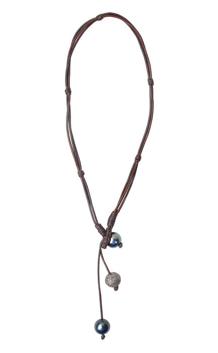 Tahitian Pearl Pavé in a Pod Necklace by Vincent Peach
