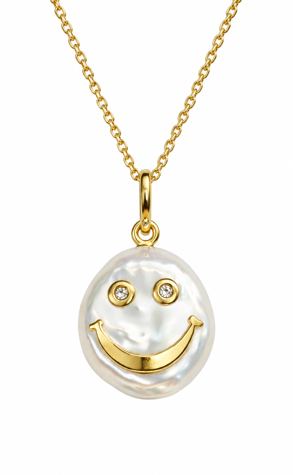 Gold Smiley Pearl Pendant GFSP-0001 by Vincent Peach