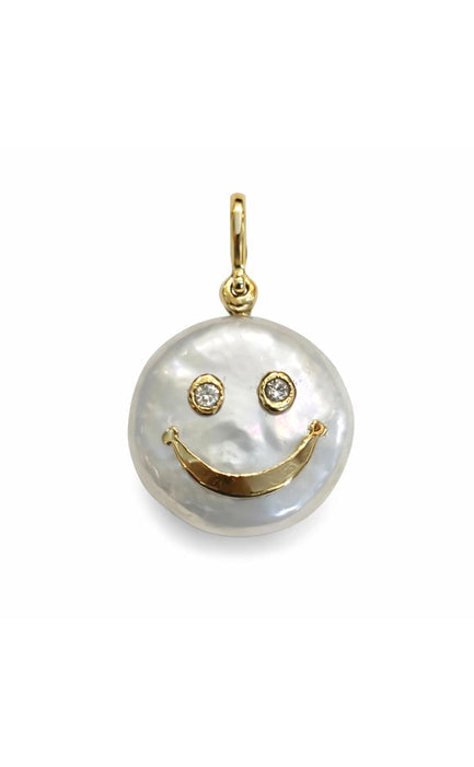Gold Smiley Pearl Pendant GFSP-0004 by Vincent Peach