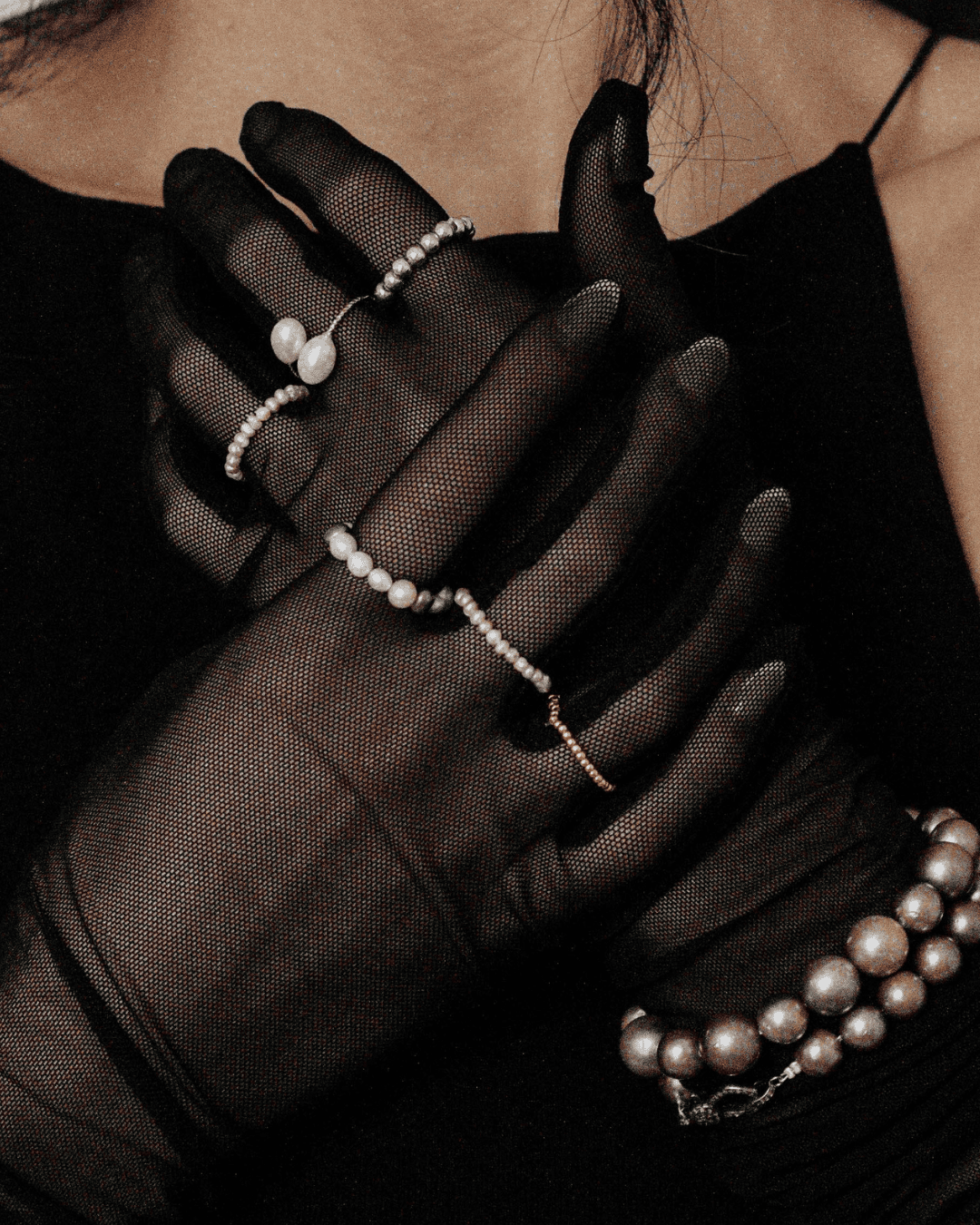 Freshwater Pearl Stretch Ring by Vincent Peach, view 2