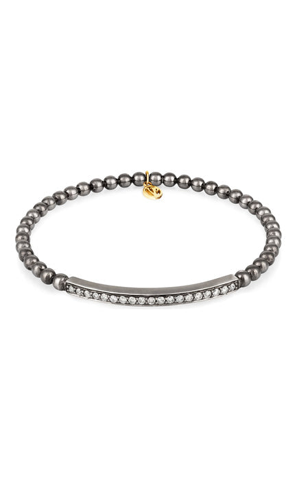 Silver Diamond Bar Stretch Bracelet by Vincent Peach