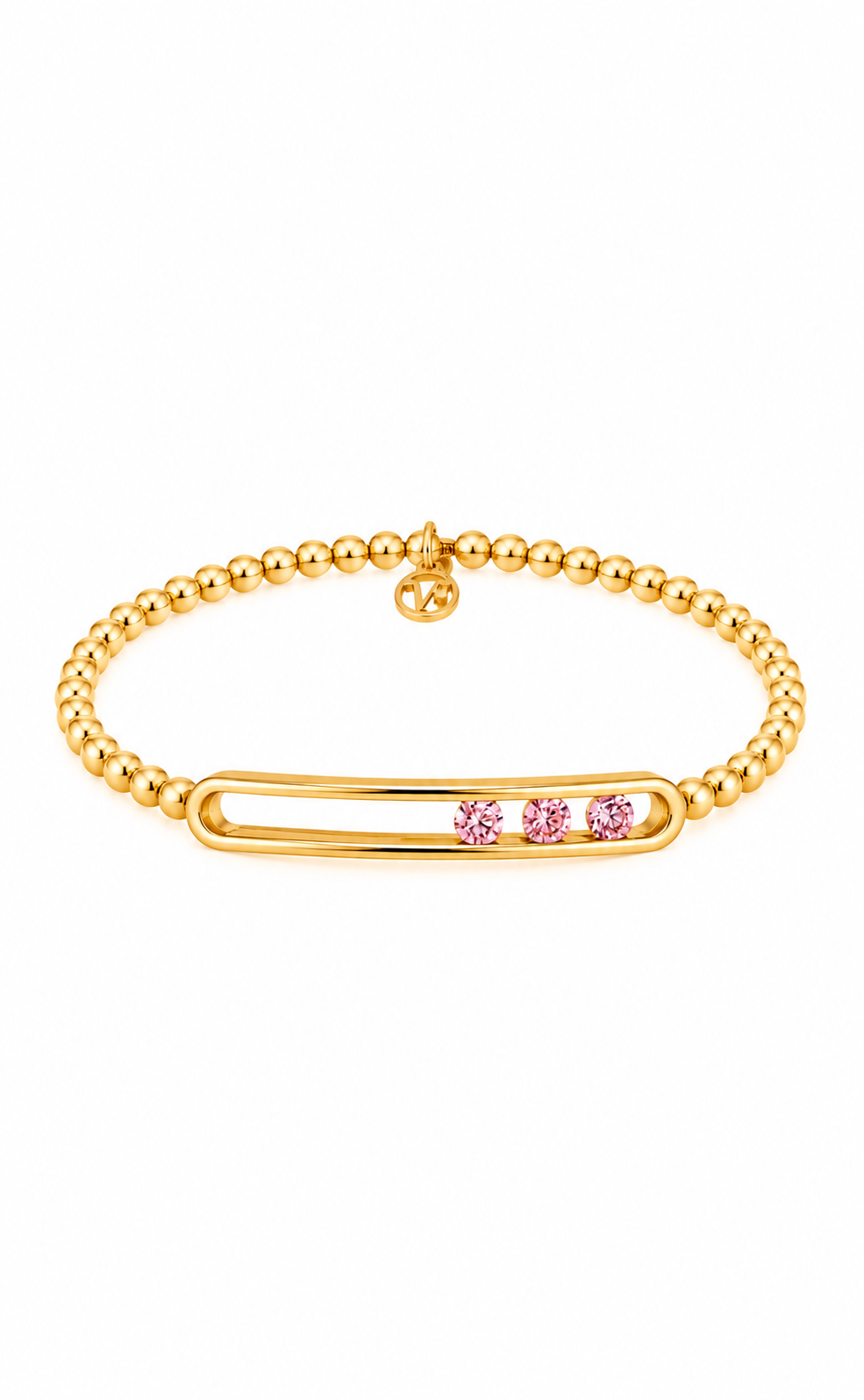 Stirata Diamond Rhodium Stretch Bracelet by Vincent Peach