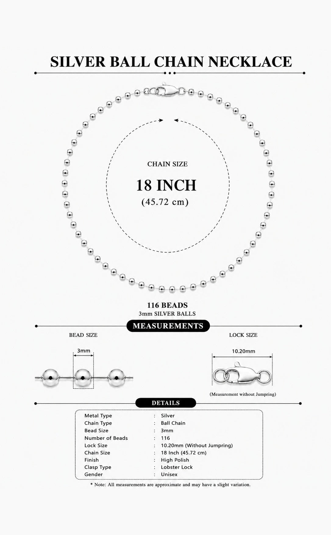 Ball Chain in Sterling Silver by Vincent Peach, view 6