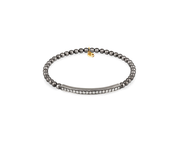 Sterling Silver Diamond Bar Stretch Bracelet - Vincent Peach Fine Jewelry