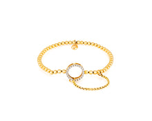 Stirata Gold Circle Bracelet with Chain - Vincent Peach Fine Jewelry