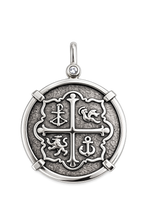 Kingdom Coin necklace Sterling Silver Frame and Coin - Vincent Peach Fine Jewelry