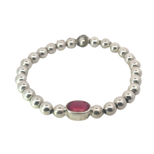 Stirata Sterling Silver & Rubellite Stretch Bracelet
