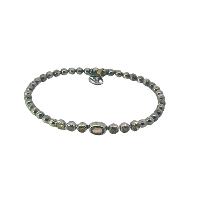 Stirata Diamond Rhodium Stretch Bracelet - Vincent Peach Fine Jewelry