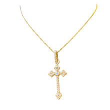 Yellow Gold Diamond Cross - Vincent Peach Fine Jewelry