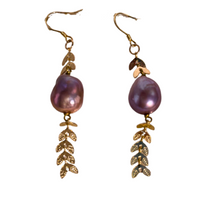 Leafy Pink Earrings - Vincent Peach Fine Jewelry