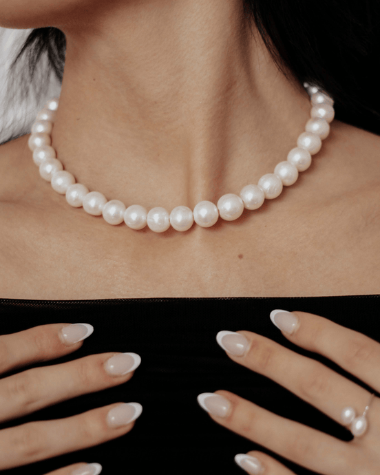 Freshwater Pearl Necklace | Diamond Clasp