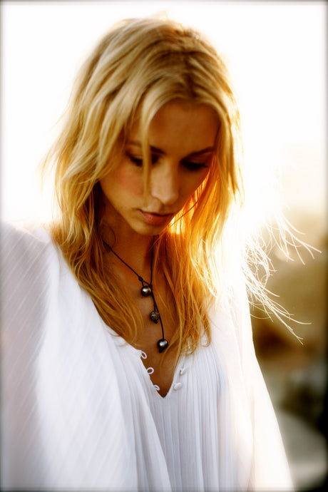 Pavé in a Pod Necklace, Tahitian