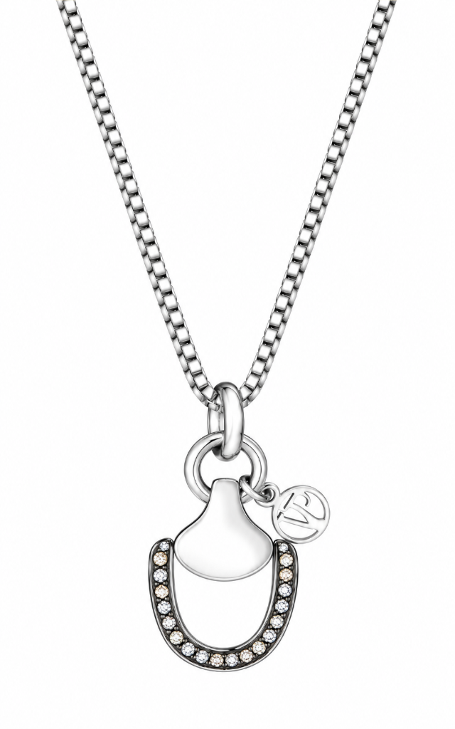 Churchill Downs Necklace | Half Diamond | Sterling Silver — Venetian box chain