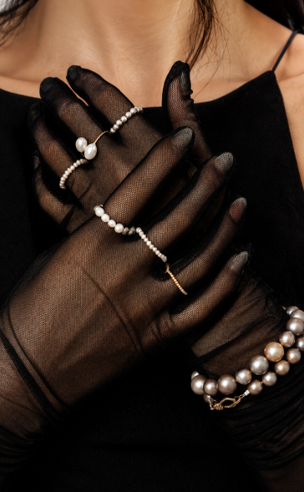 Pearl Stretchy Ring — pearl stretchy ring