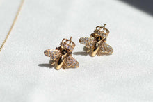 Queen Bee Earrings | Gold Diamond Wings