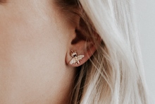 Queen Bee Earrings | Gold Diamond Wings - Vincent Peach Fine Jewelry