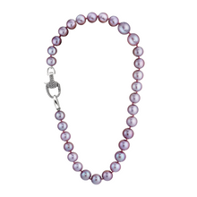 Tahitian Pearl necklace with diamond signature VP equestrian clasp - Vincent Peach Fine Jewelry