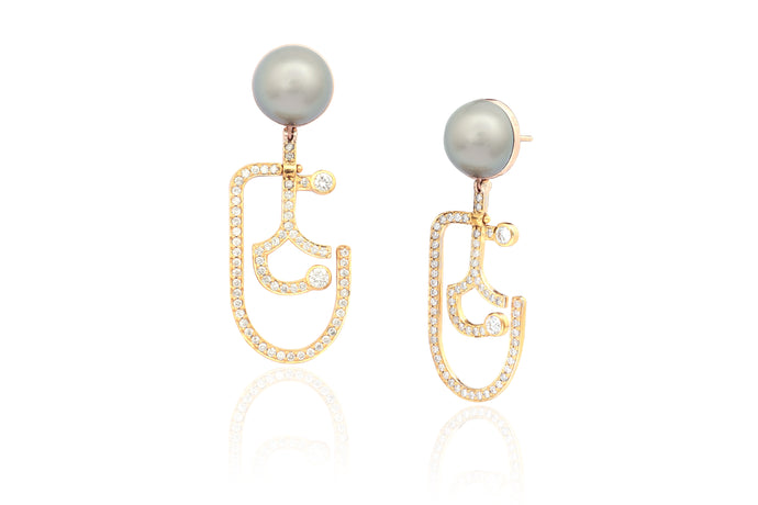 Art Deco Equestrian Snaffle Bit Earrings - Vincent Peach Fine Jewelry