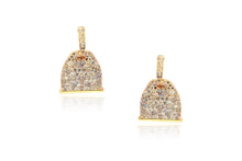 Multi-Colored Diamond Stirrup Drop Earrings