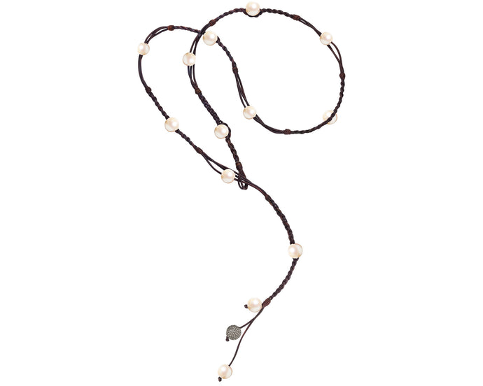 Bohemian Lariat | Diamond & Freshwater - Vincent Peach Fine Jewelry
