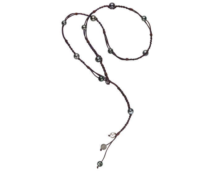 Bohemian Lariat | Diamond & Tahitian - Vincent Peach Fine Jewelry