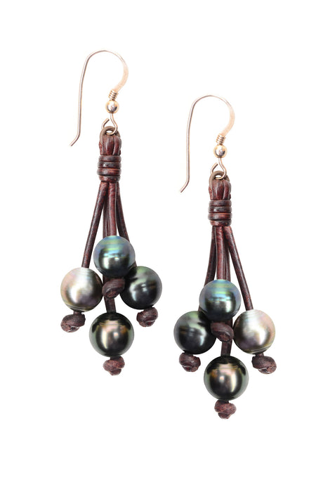 Boho Tassel Earrings, Tahitian - Vincent Peach Fine Jewelry
