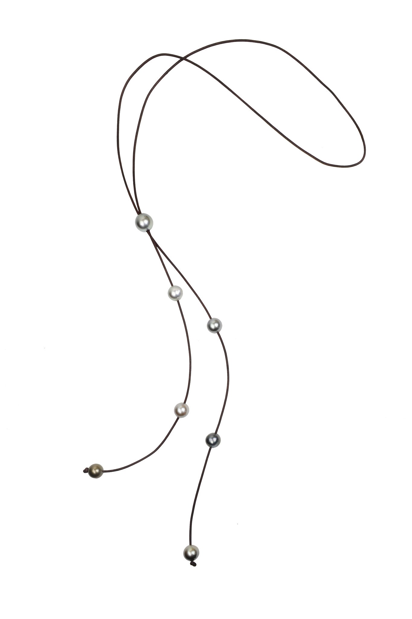 Bolo Cascade Necklace, Tahitian - Hottest Designer Pearl and Leather Jewelry | VINCENT PEACH
