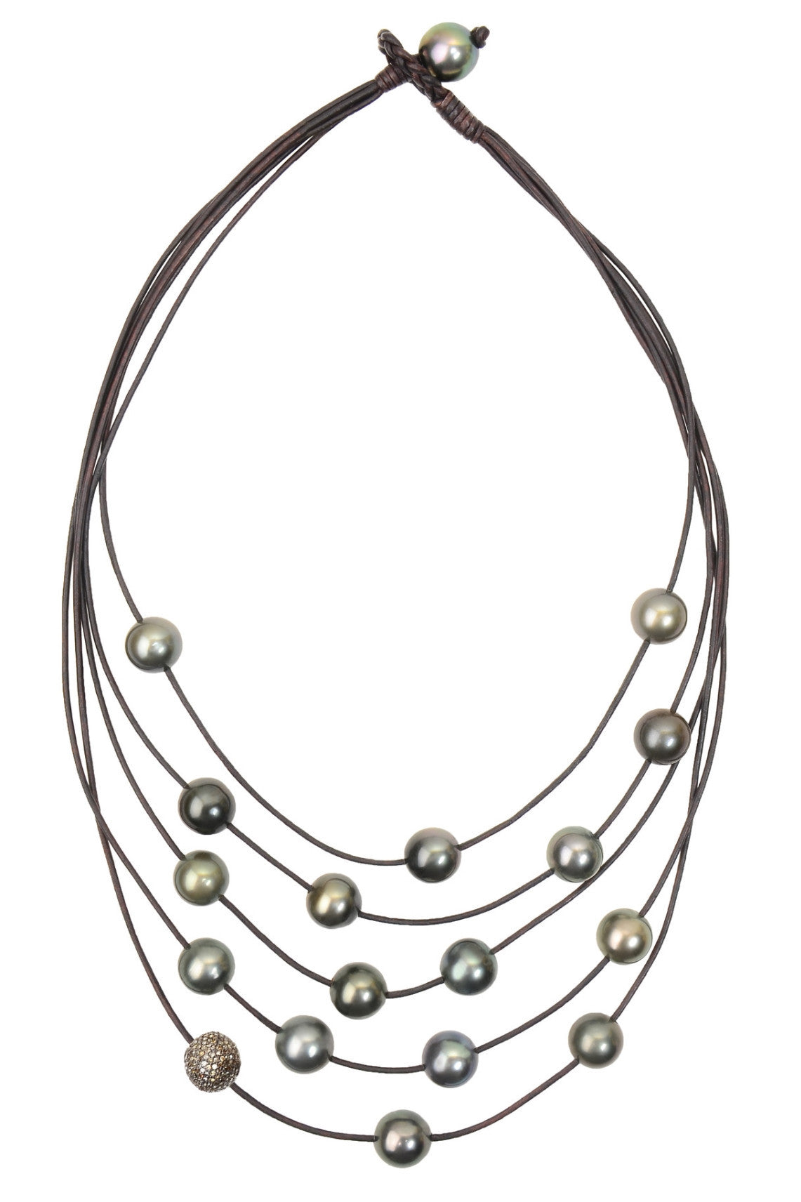 Constellation Necklace, Pavé and Tahitian Pearls - Hottest Designer Pearl and Leather Jewelry | VINCENT PEACH
