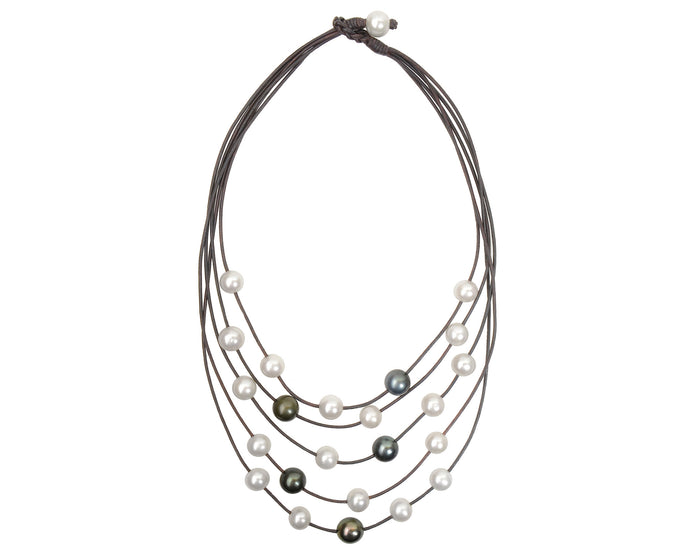 Constellation Necklace, Freshwater and Tahitian - Vincent Peach Fine Jewelry