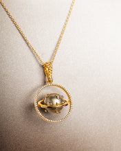 14kt Gold, .9ct Armillary Tahitian Pearl Pendant