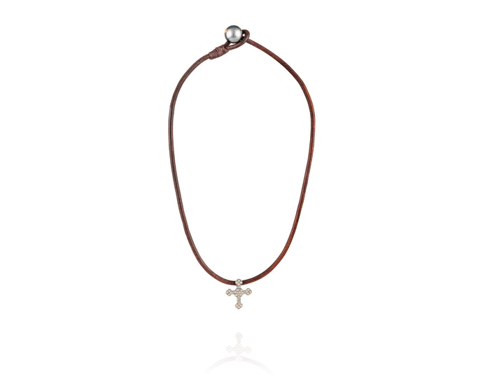 Diamond Cross Choker | Vincent Peach Fine Jewelry