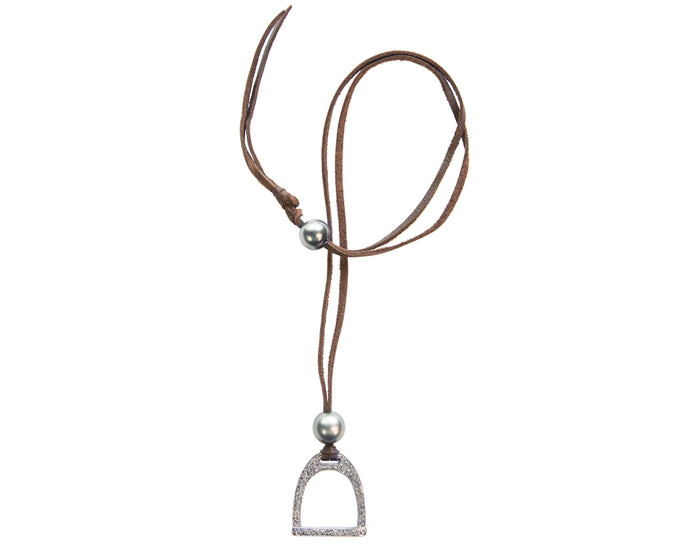 1.2ct Demure Stallion Stirrup Necklace | Tahitian